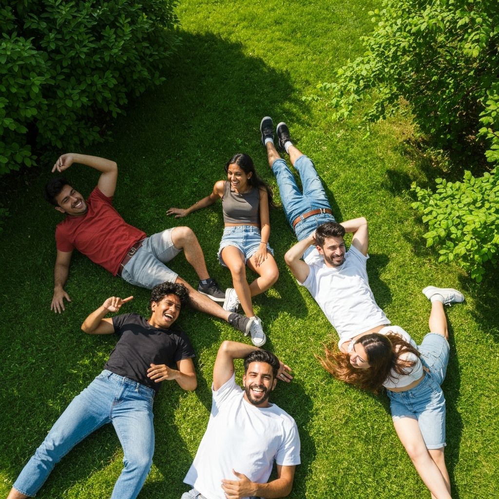 People having genuine fun together
